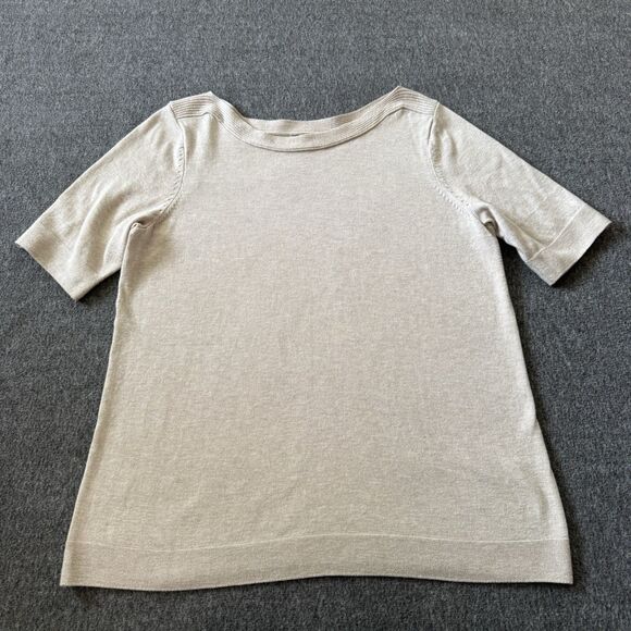 J. Jill Wearever Collection Soft Knit Top Stretch Pullover Oatmeal Shirt Small - Picture 1 of 8